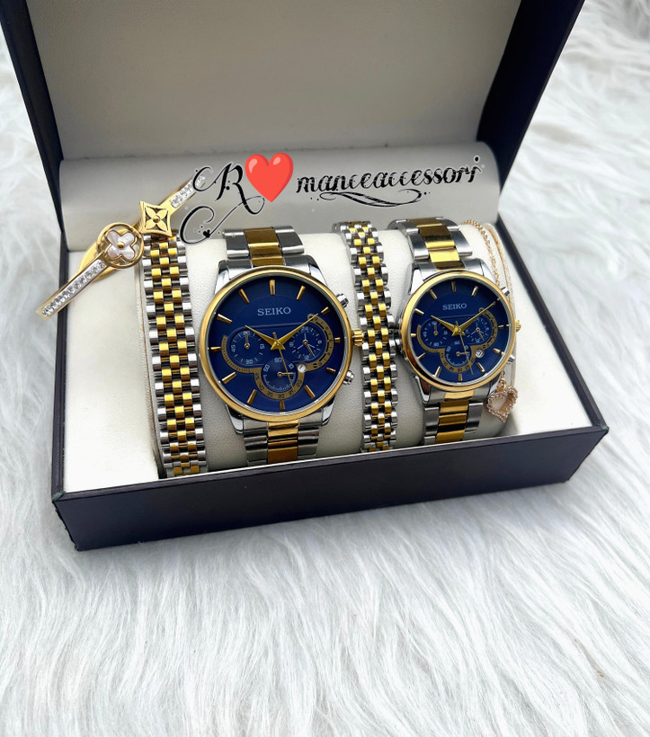 ساعت ست مردانه و زنانه SEIKO رنگ ثابت تقویمدار